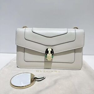 BVLGARI Serpenti Forever Medium Shoulder Bag White